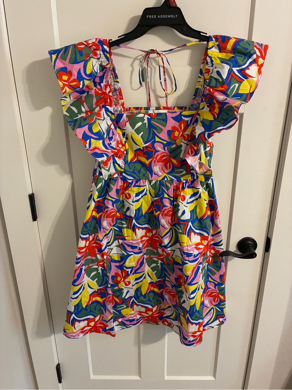 Free Assembly Multicolor Floral Ruffle Mini Dress